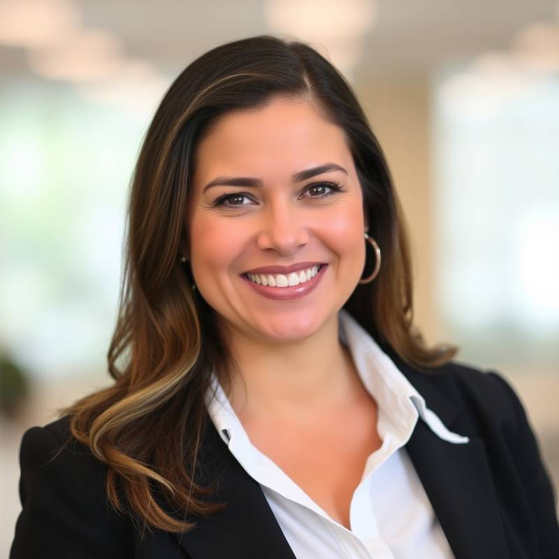 Retrato de Elena Ramírez, fundadora y CEO de Ojo de Águila, sonriendo amablemente.