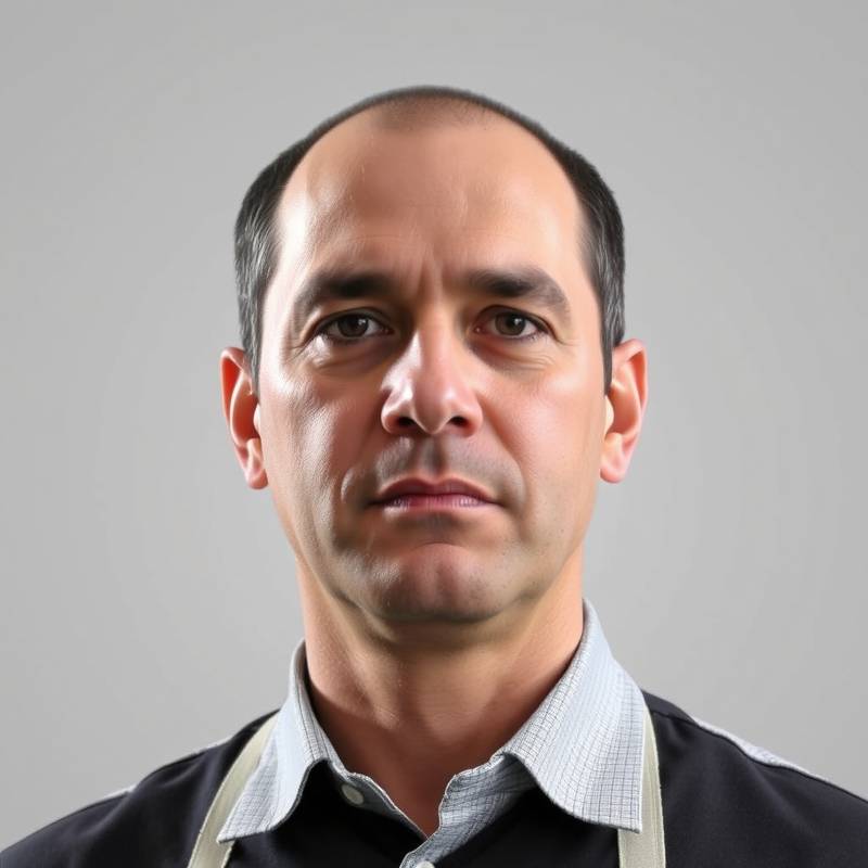 Retrato de Javier Mendoza, cofundador y director de operaciones de Ojo de Águila, con una expresión seria y profesional.